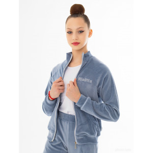 Олимпийка велюр серо-голубая Rialitta