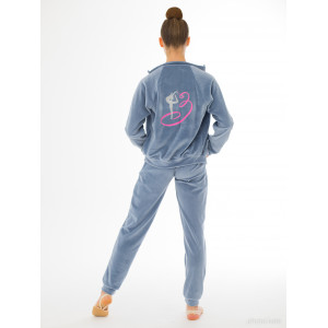 Олимпийка велюр серо-голубая Rialitta