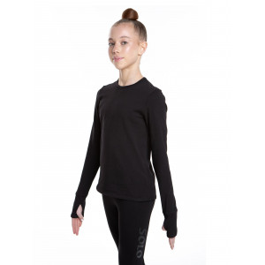 Лонгслив из хлопка «Total Black» с прорезью для пальца RG658-107